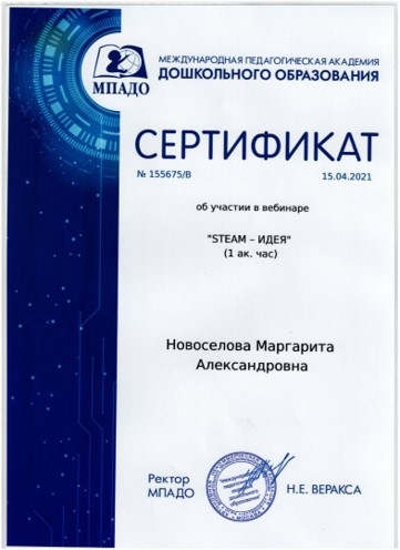 Сертификаты, дипломы по направлению проекта